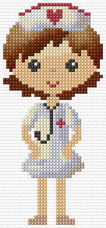 Nurse free cross-stitch pattern