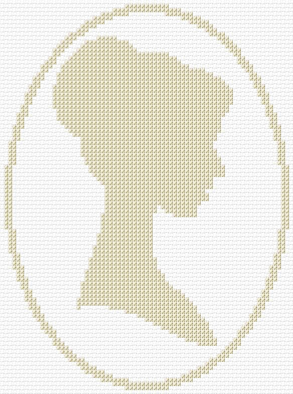 Silhouette free cross-stitch pattern