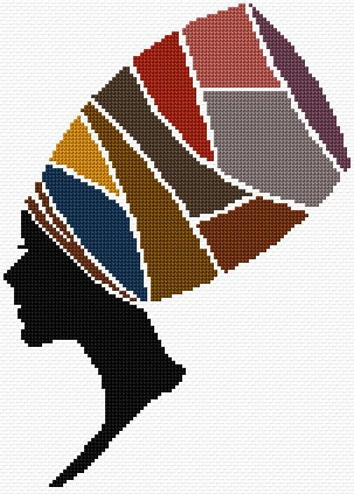 Woman Silhouette free cross-stitch pattern