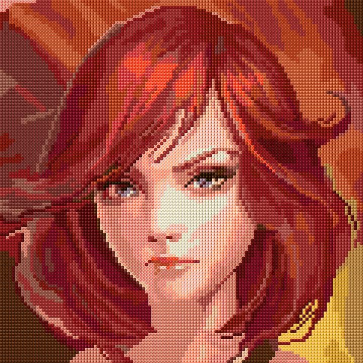 Woman free cross-stitch pattern