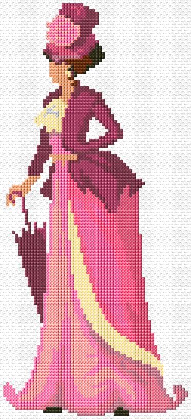 Victorian Lady free cross-stitch pattern
