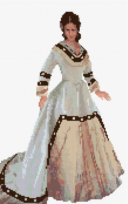 Victorian Woman free cross-stitch pattern