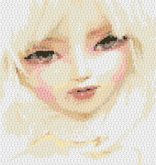 Girl's Face free cross-stitch pattern