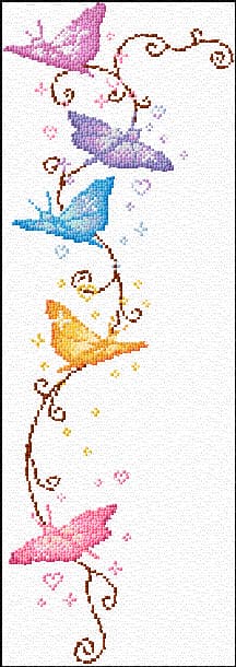 Butterflies free cross-stitch pattern