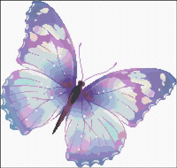 Butterfly free cross-stitch pattern