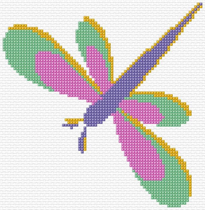 Dragonfly free cross-stitch pattern