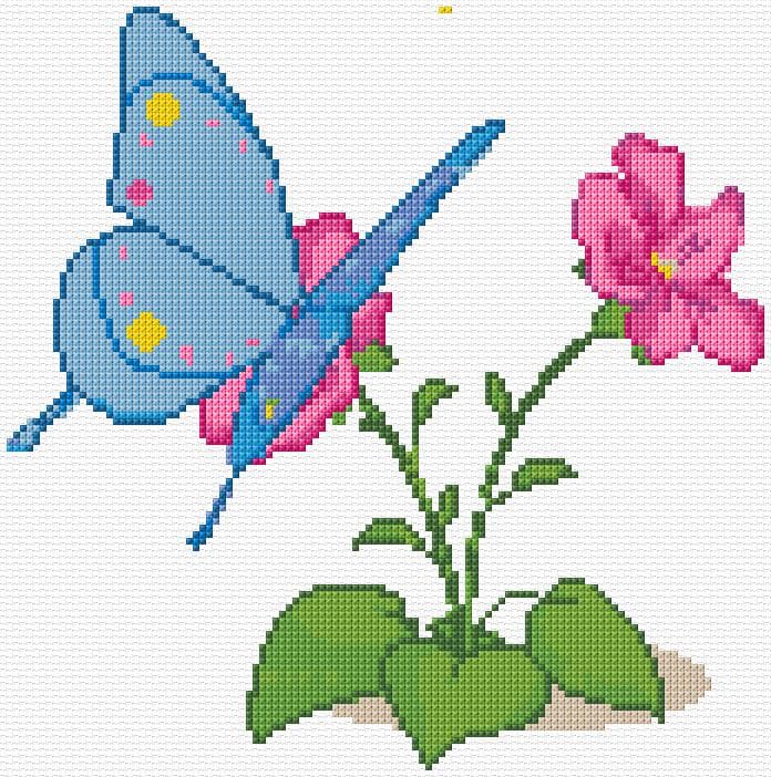 Butterfly free cross-stitch pattern