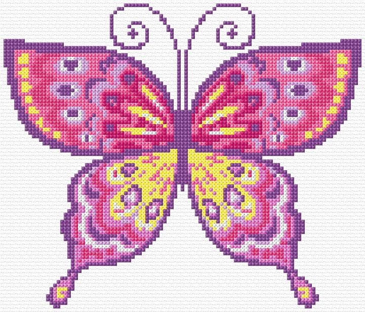 Butterfly free cross-stitch pattern
