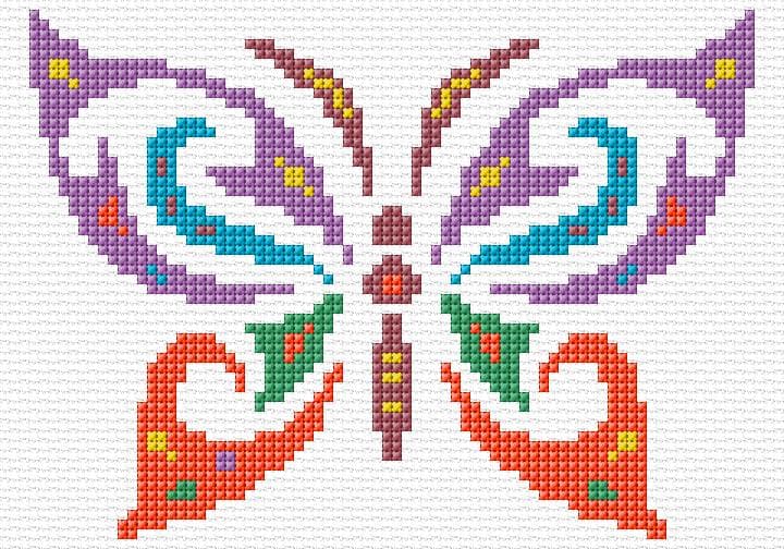 Butterfly free cross-stitch pattern