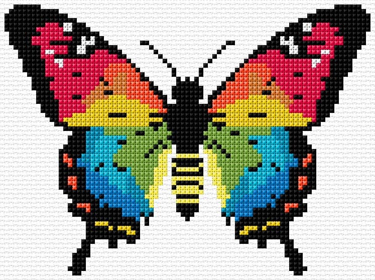 Butterfly free cross-stitch pattern