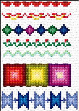 Borders free cross-stitch pattern