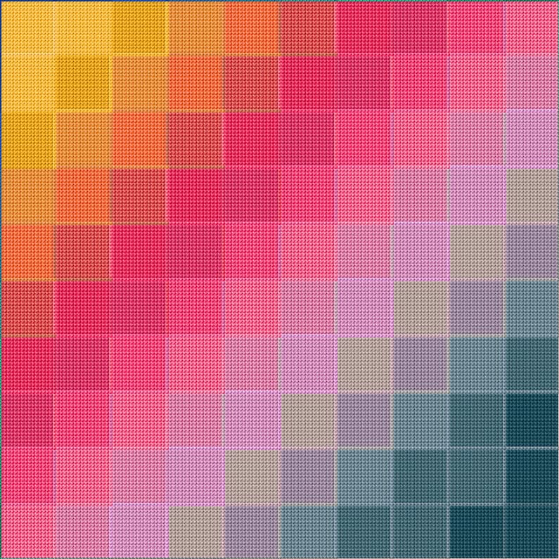 Squares free cross-stitch pattern