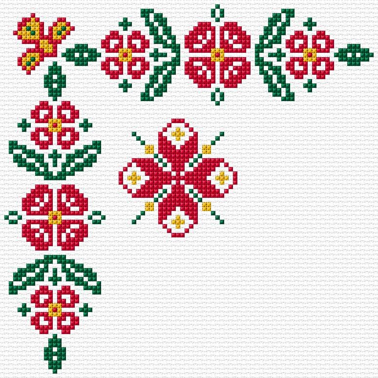 Corner free cross-stitch pattern