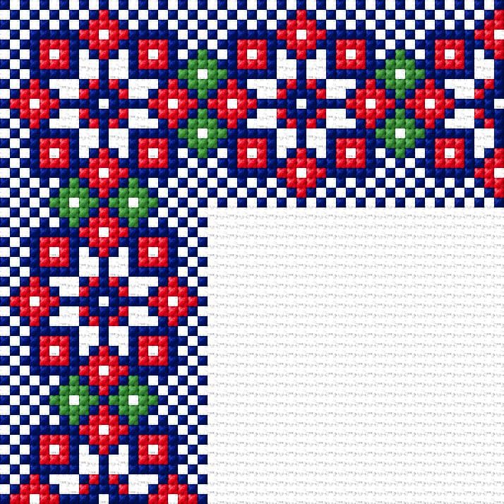 Corner free cross-stitch pattern
