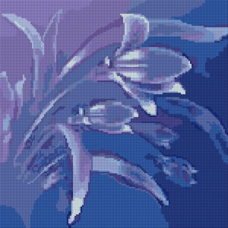 Blue Garden free cross-stitch pattern