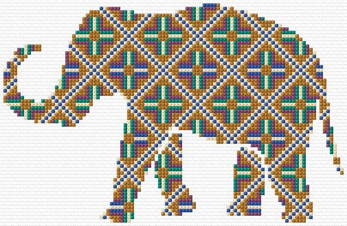 Elephant free cross-stitch pattern
