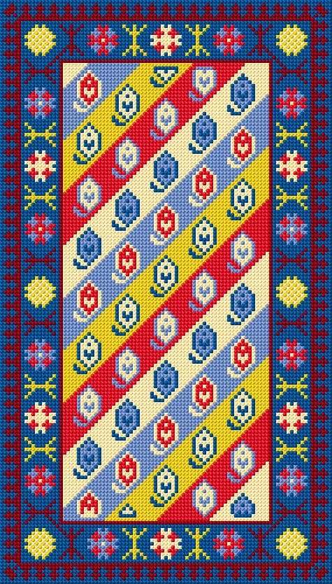 Geometric free cross-stitch pattern