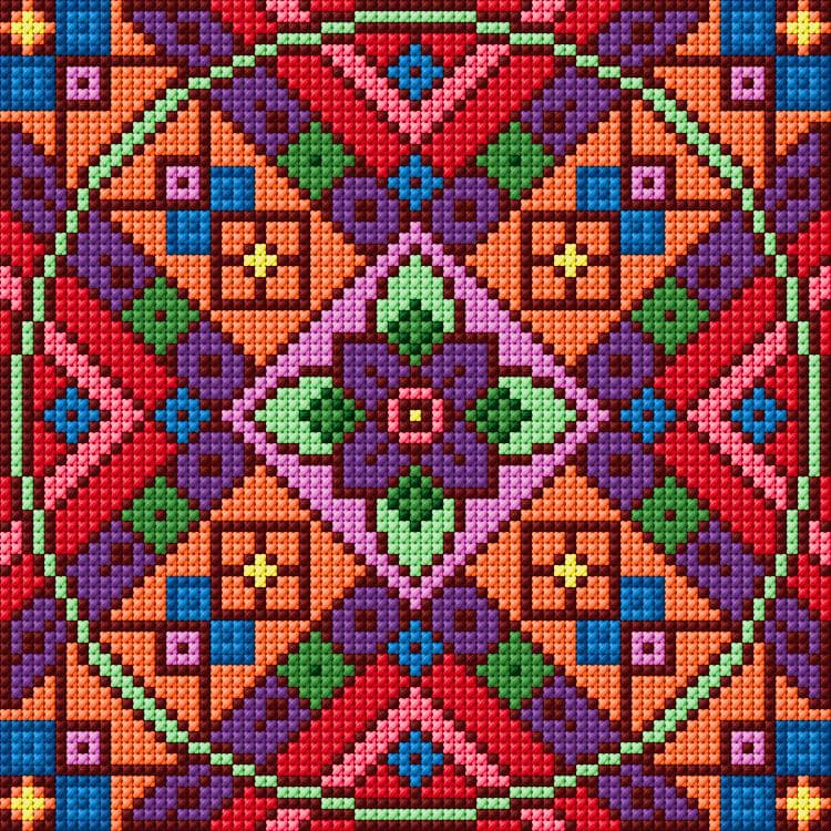 Geometric free cross-stitch pattern