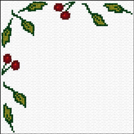 Cherry Corner free cross-stitch pattern