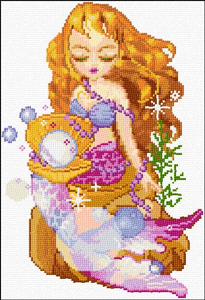 Mermaid free cross-stitch pattern