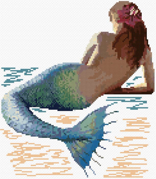 Mermaid 2 free cross-stitch pattern