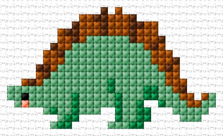 Dinosaur free cross-stitch pattern