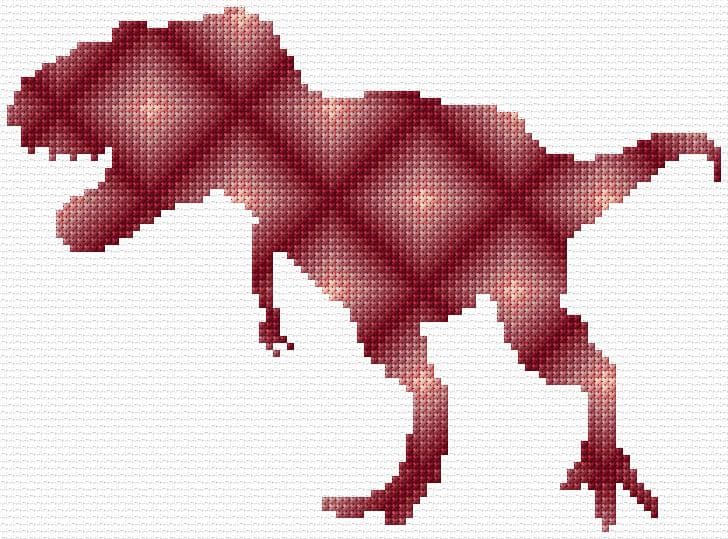T Rex free cross-stitch pattern
