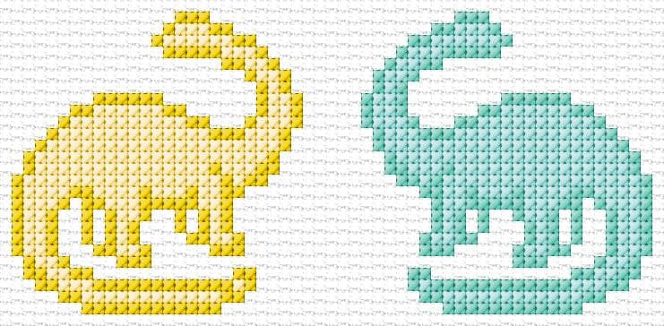 Dinosaurs free cross-stitch pattern