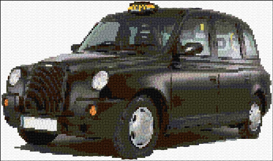London Black Cab free cross-stitch pattern