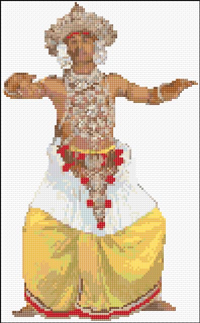 Sri Lankan Kandian Dancer free cross-stitch pattern