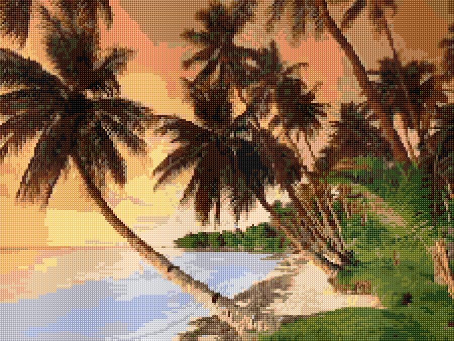 Sri Lanka Beach free cross-stitch pattern