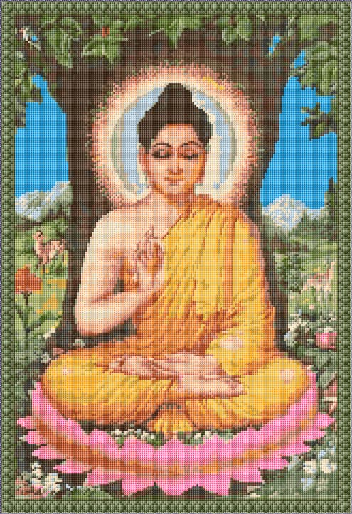Buddha free cross-stitch pattern