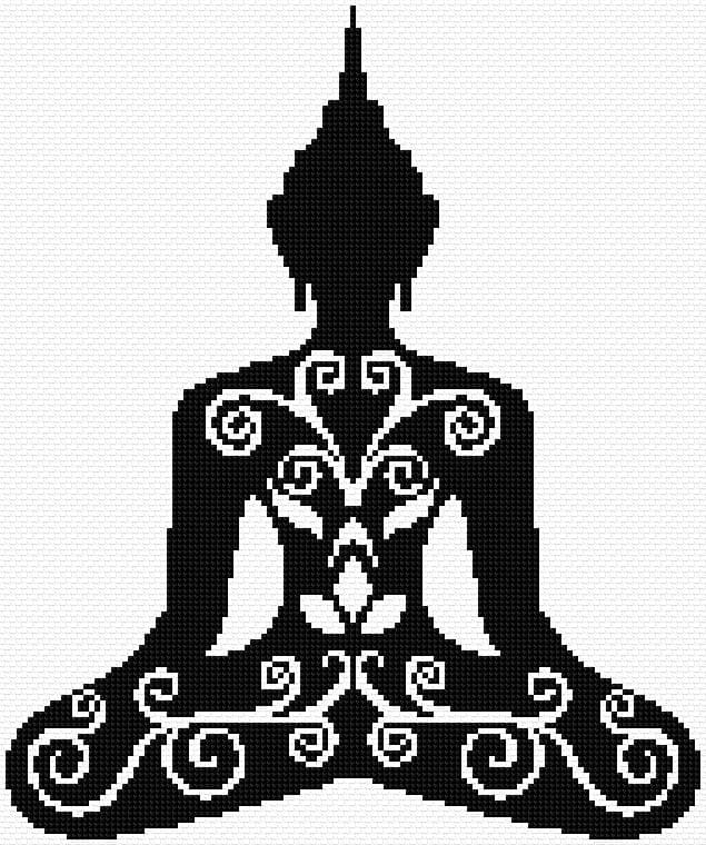 Buddha free cross-stitch pattern