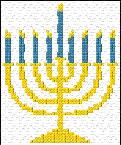 Menorah free cross-stitch pattern