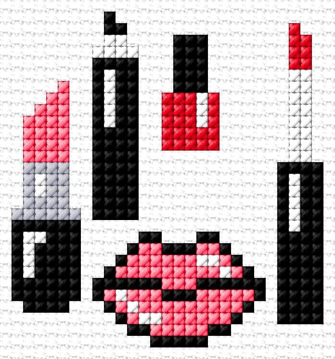 Cosmetics free cross-stitch pattern