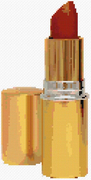 Lipstick free cross-stitch pattern
