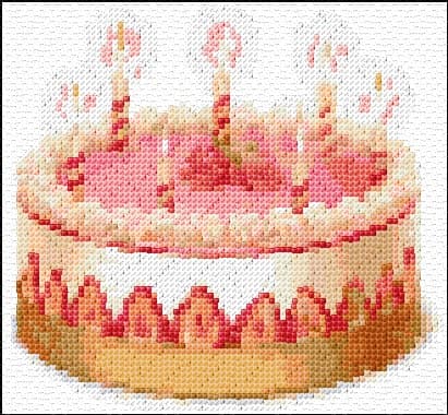 Birthday Cake free cross-stitch pattern