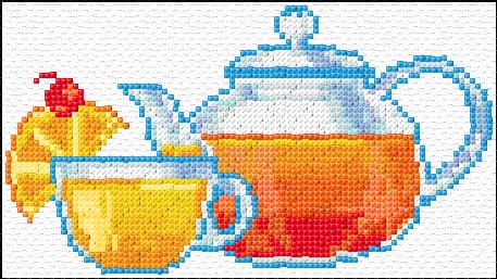 Tea free cross-stitch pattern