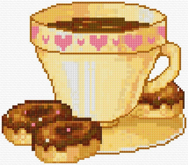 Coffee free cross-stitch pattern