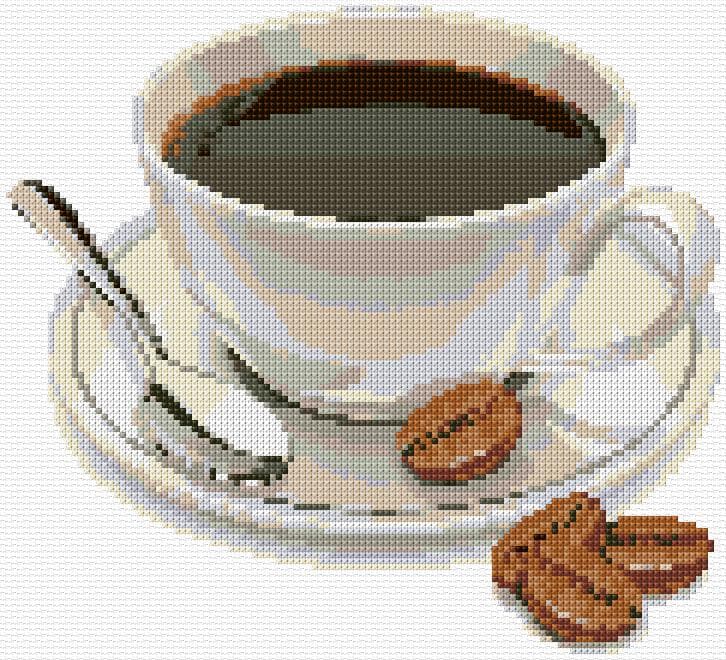 Coffee Cup free cross-stitch pattern