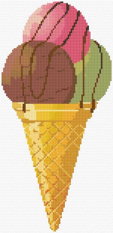 Ice Cream free cross-stitch pattern