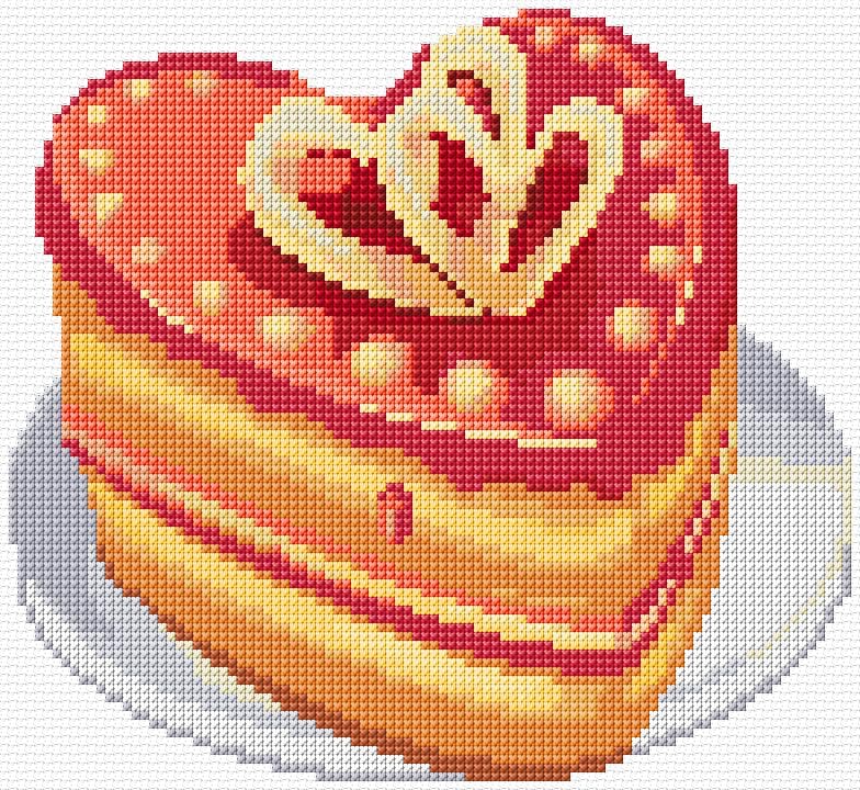 Cake free cross-stitch pattern