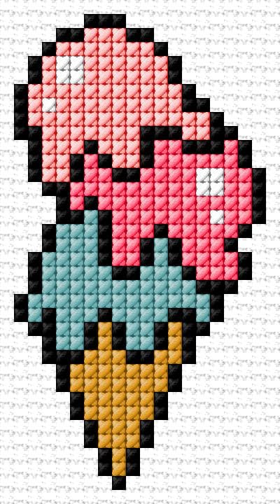 Ice Cream free cross-stitch pattern