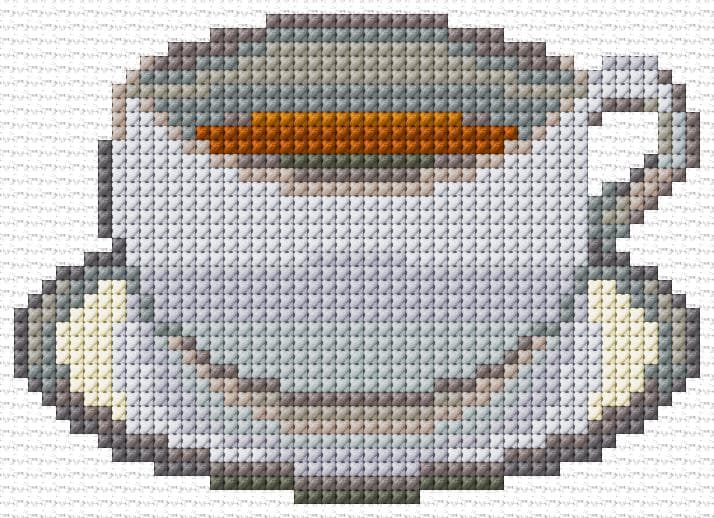 Cofee free cross-stitch pattern