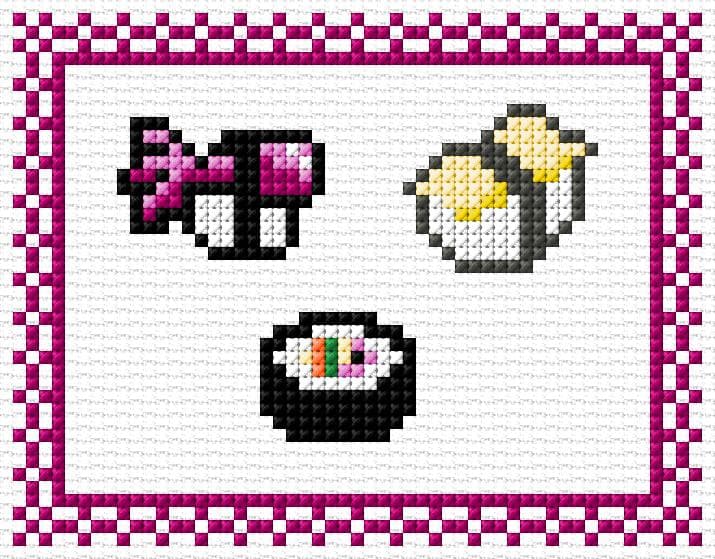 Sushi free cross-stitch pattern