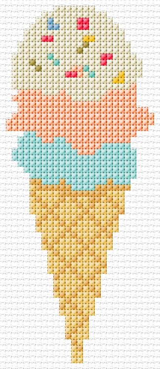Icecream free cross-stitch pattern