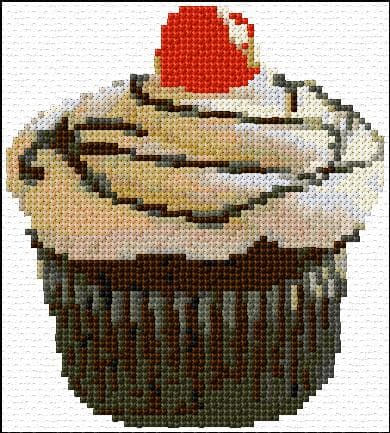 Cupcake free cross-stitch pattern