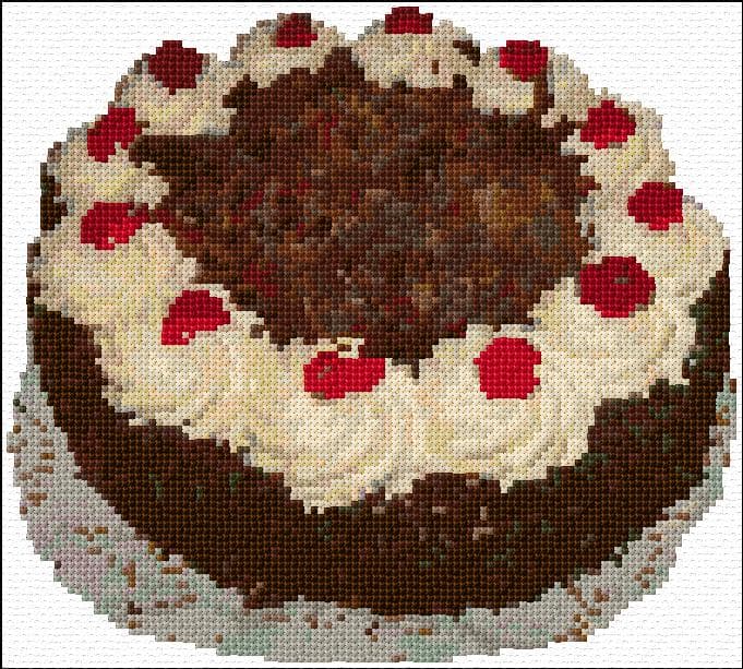 Chocolate Cake free cross-stitch pattern