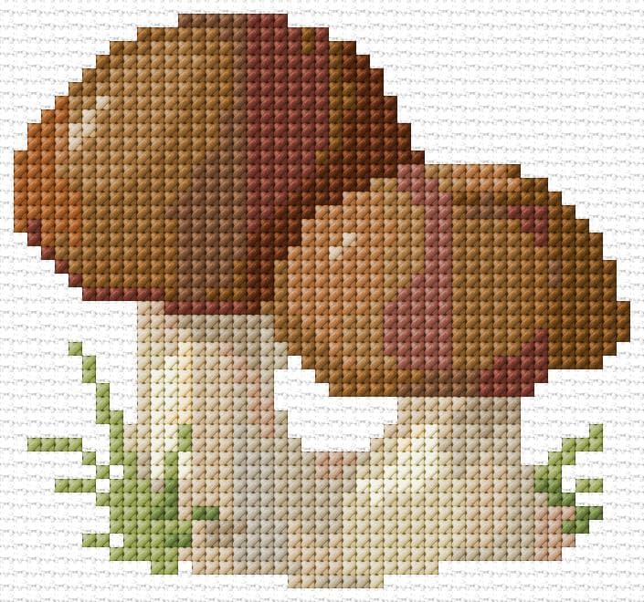 Mushrooms free cross-stitch pattern