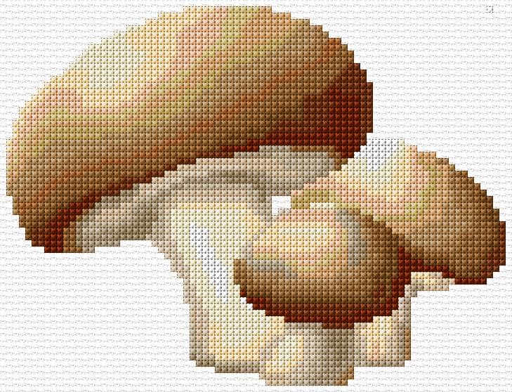 Mushrooms free cross-stitch pattern